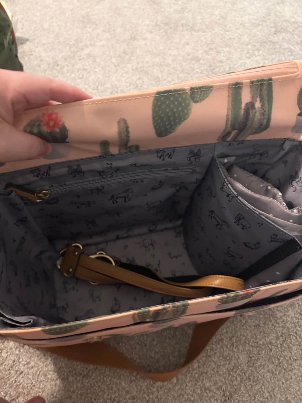 Twelve Little Pink Cactus Print Baby Bag - On-The-Go Collection - Picture 3 of 4